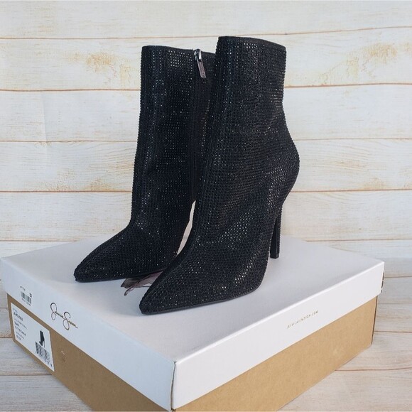 Jessica Simpson Pelina2 Sequin Stiletto Heel Boots Booties Pointy Toe Size 8.5M - Picture 7 of 16